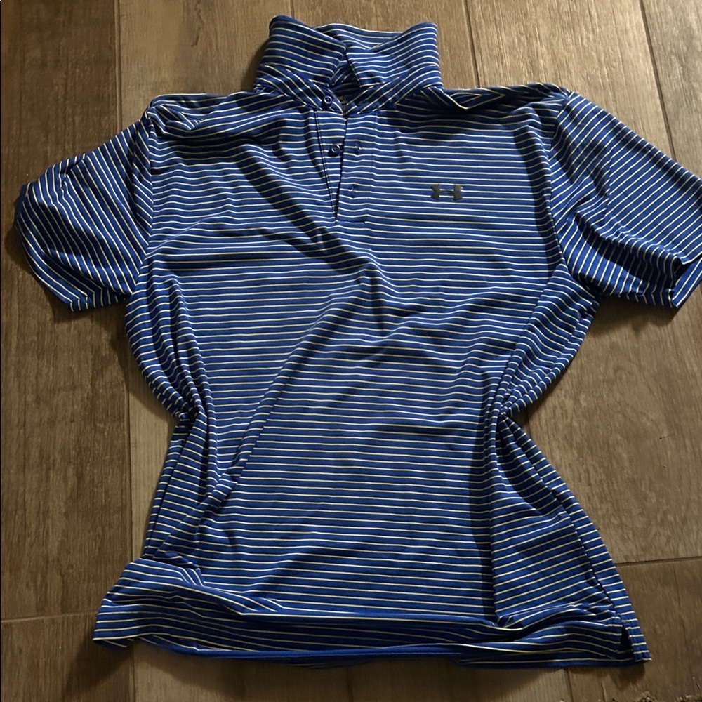 Under Armour Blue Striped Polo Shirt